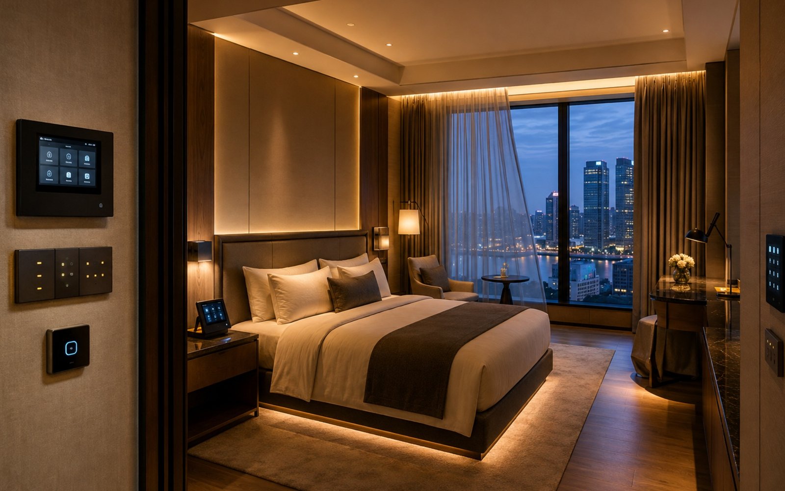 Automated luxury hotel guest room